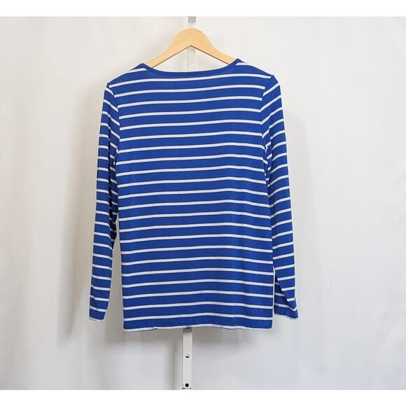 Coldwater Creek Top Blue White Stripe Long Sleeve Misses Size M - Picture 3 of 6